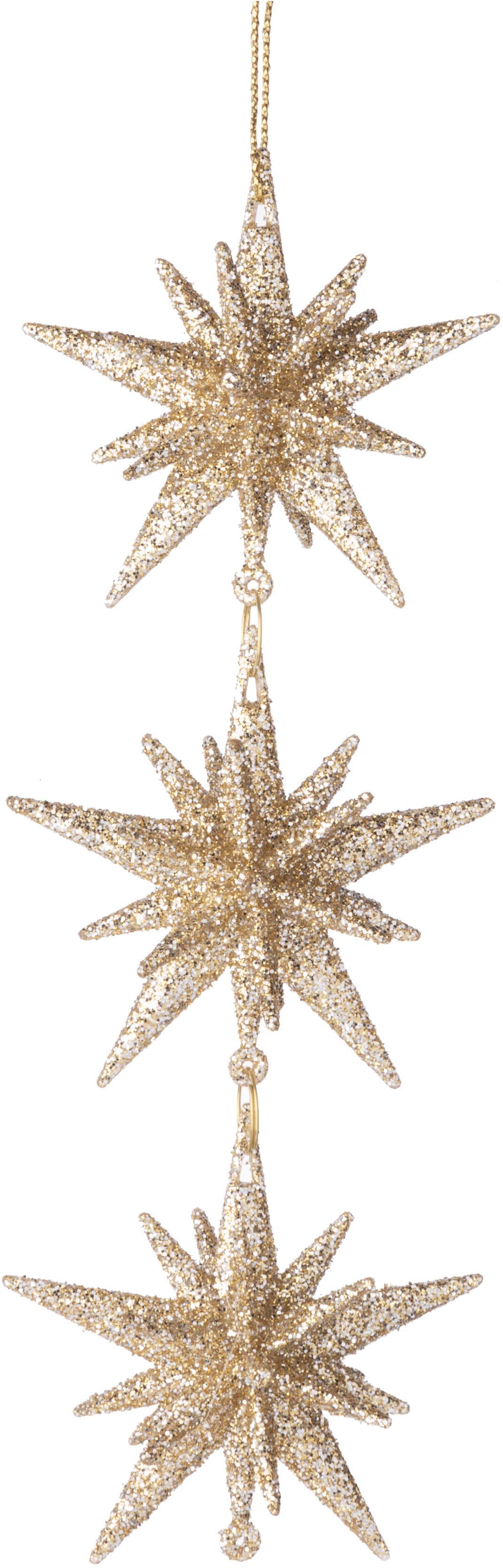 Champagne Gold Glitter Moravian Star Ornament
