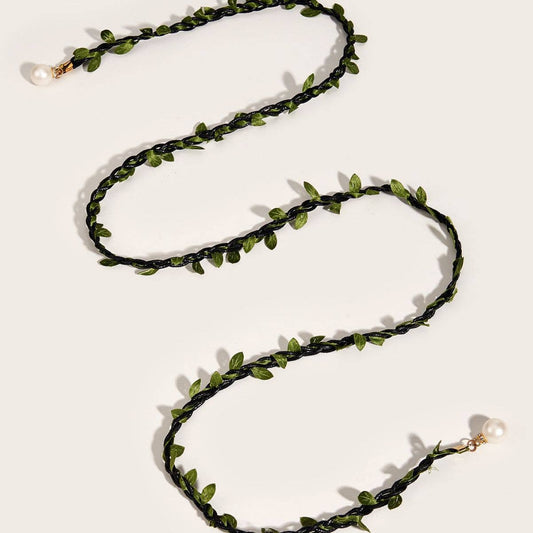 Handmade Woven Leaf Tassel Belt