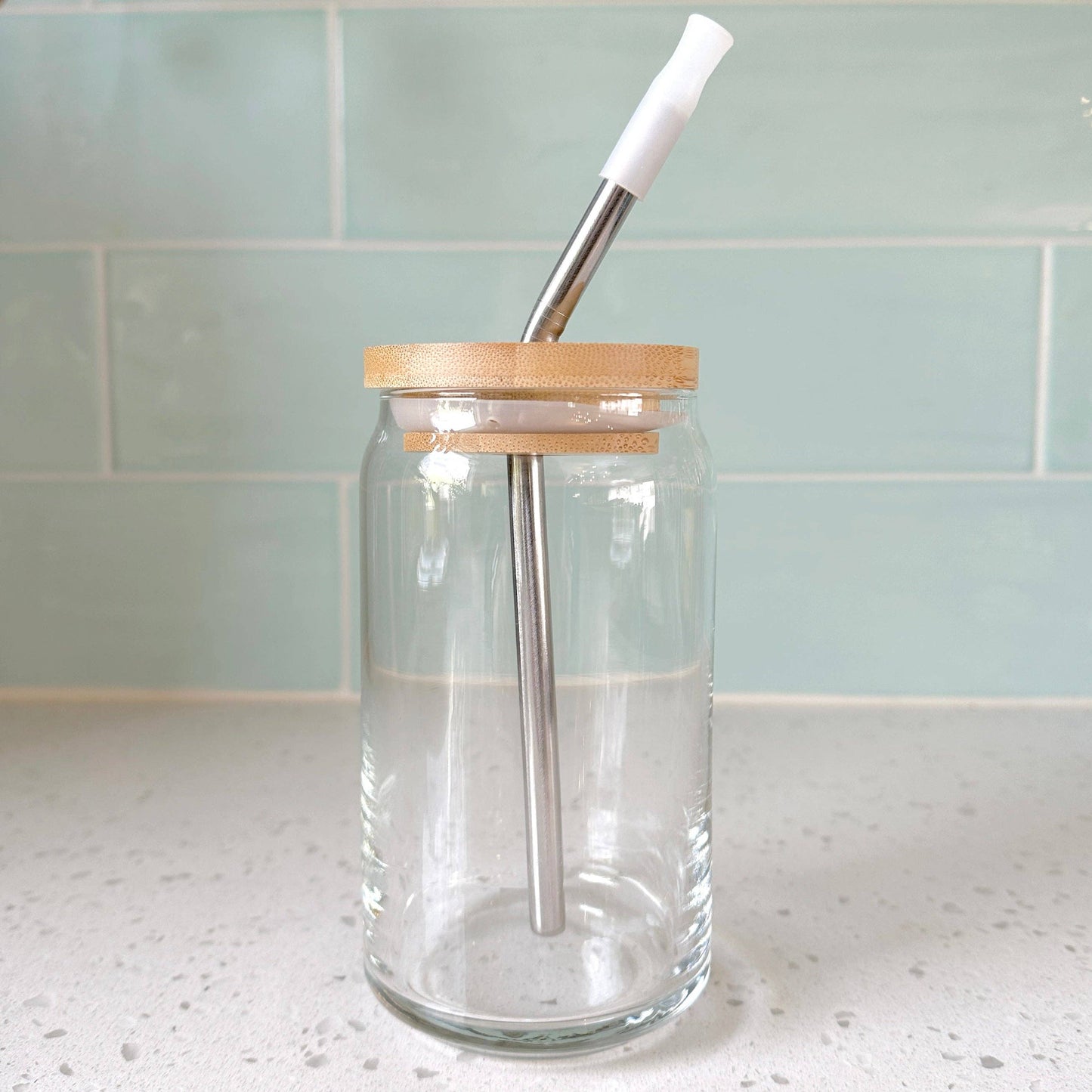 Bamboo Lids with Straw for Glass Beermug Cups