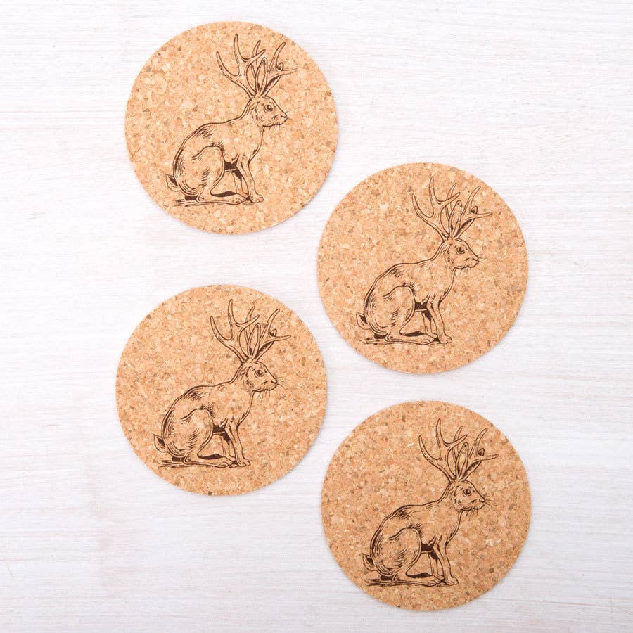 Jackalope Cork Coaster