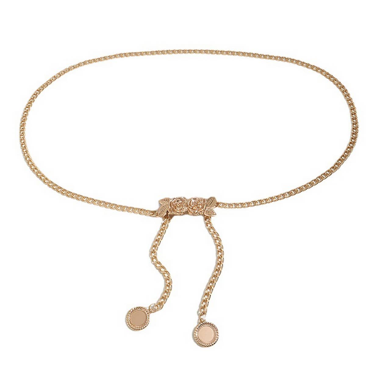 Chain Belt w/Rose Buckle