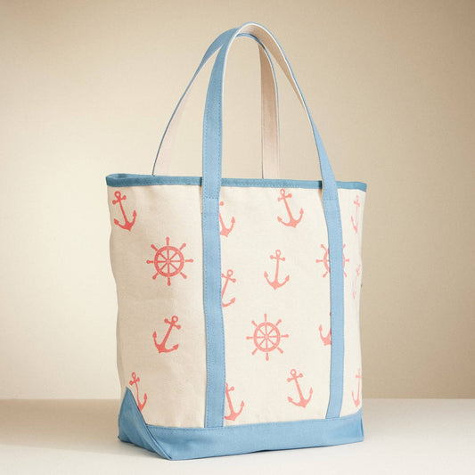 Nautical Theme Canvas Tote Beach Bag
