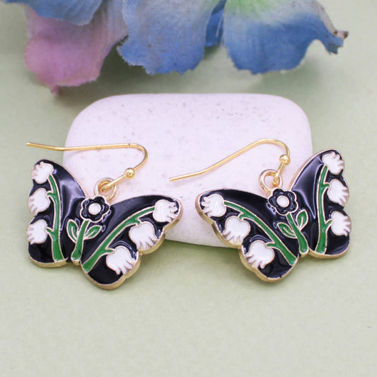 Pure Nature White Tulip Butterfly Earrings