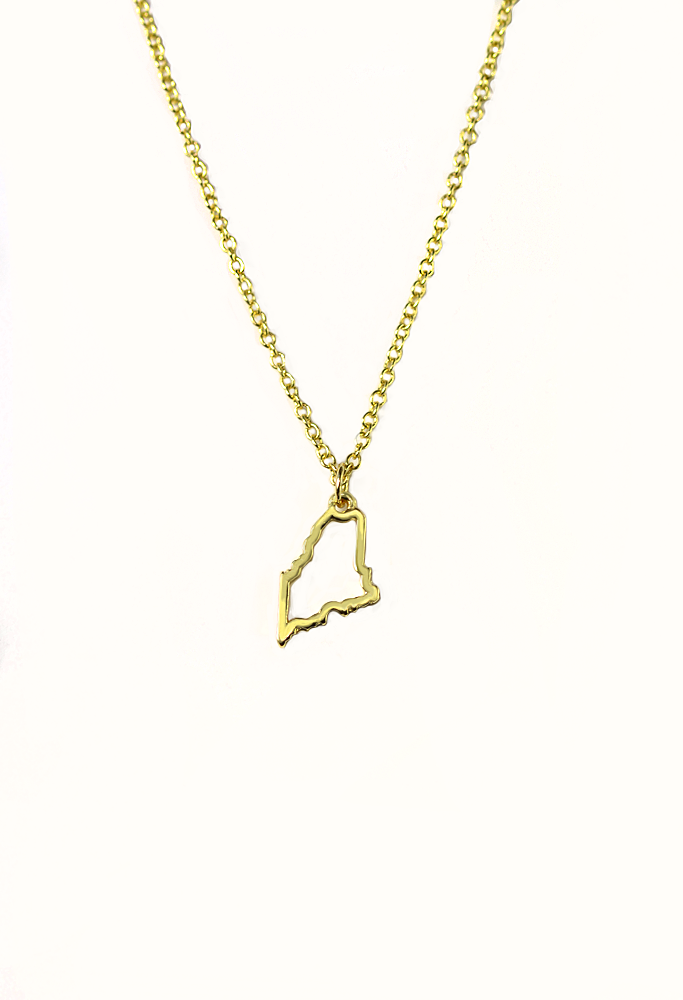 State Necklace - Gold - MAINE