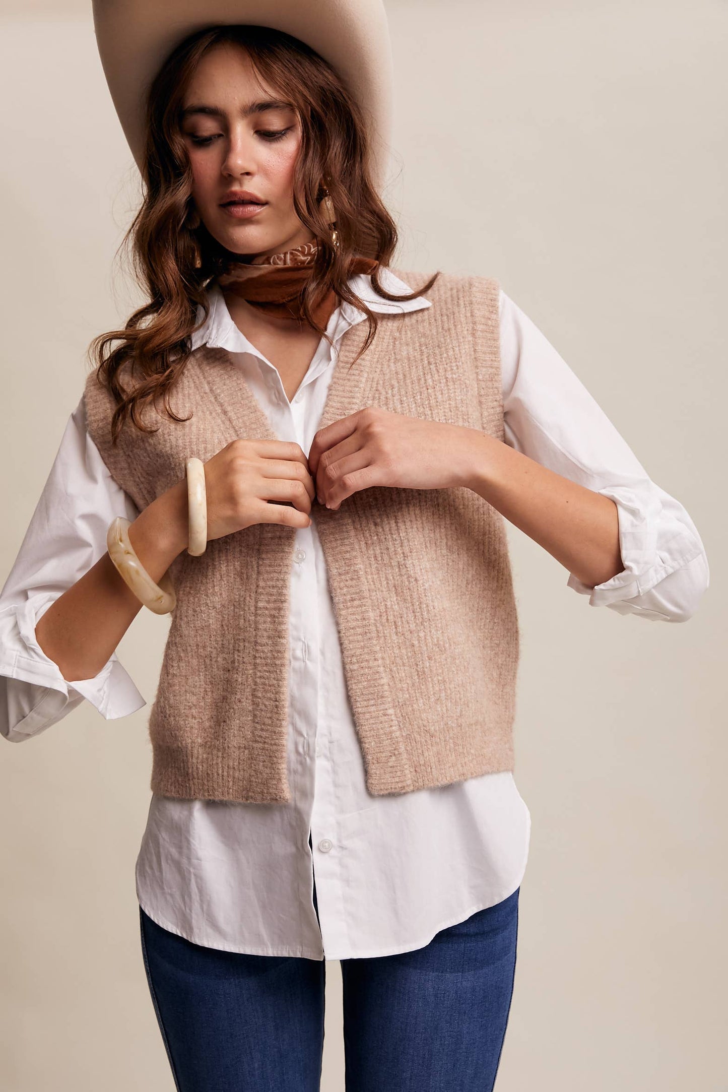 Cozy Knit Button Vest
