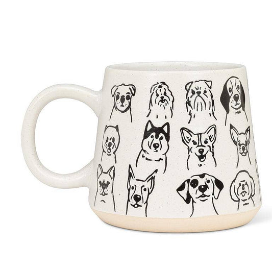 Oversized Mug with Dogs-4"H(17oz)