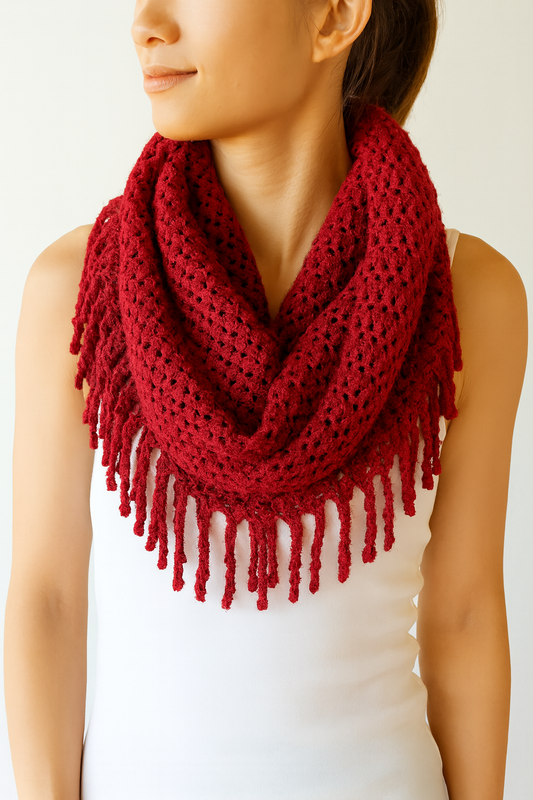 Tube-Style Scarf with Fringe