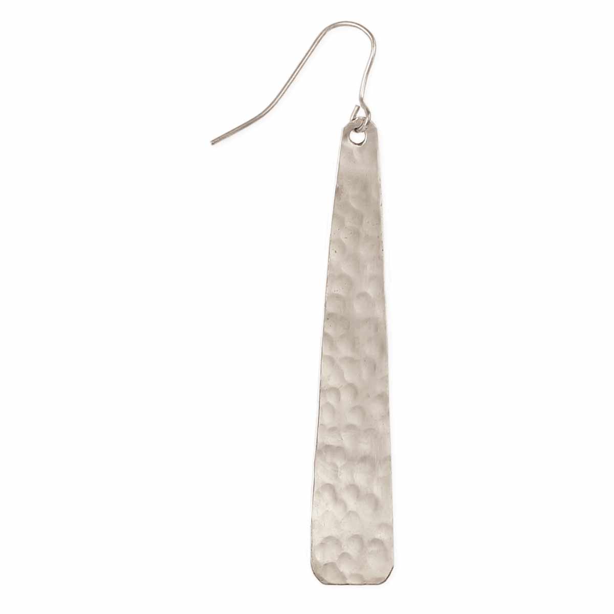 Bold Basics Silver Hammered Bar Earrings