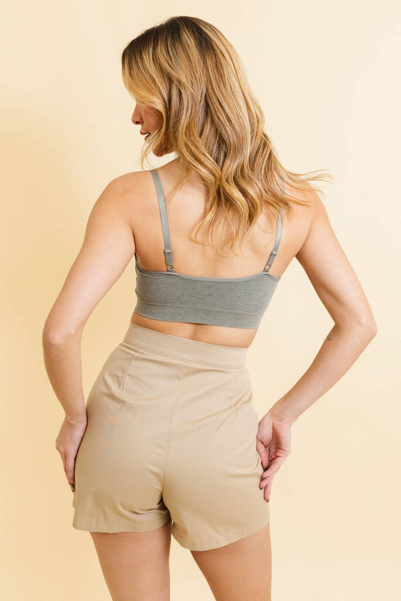 COMFY! Ultra Soft Lace Trim Ribbed Padded Seamless Bralette