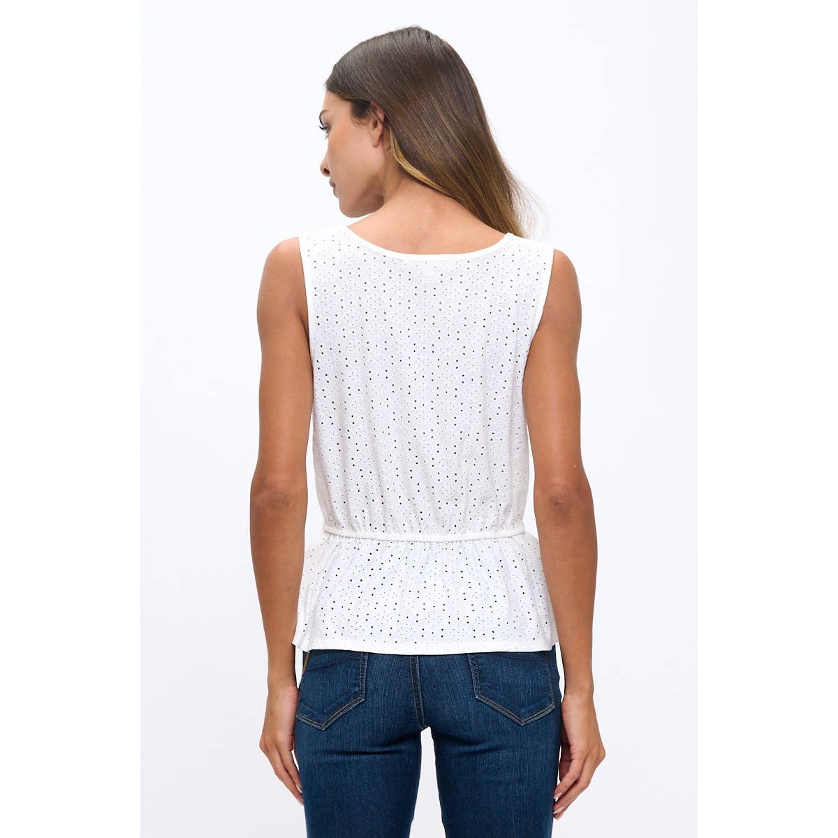 EYELET WAIST TIE PEPLUM
