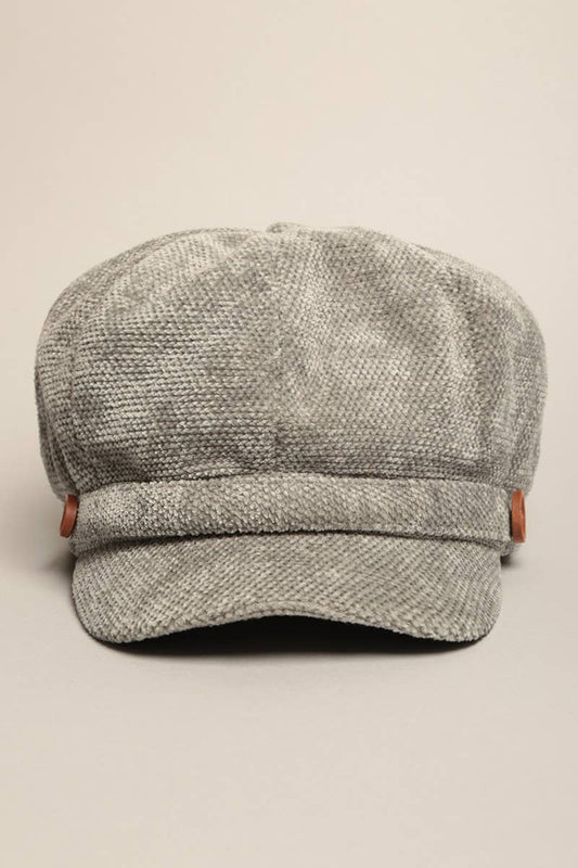 Chenille Cabbie Hat with Elastic Back