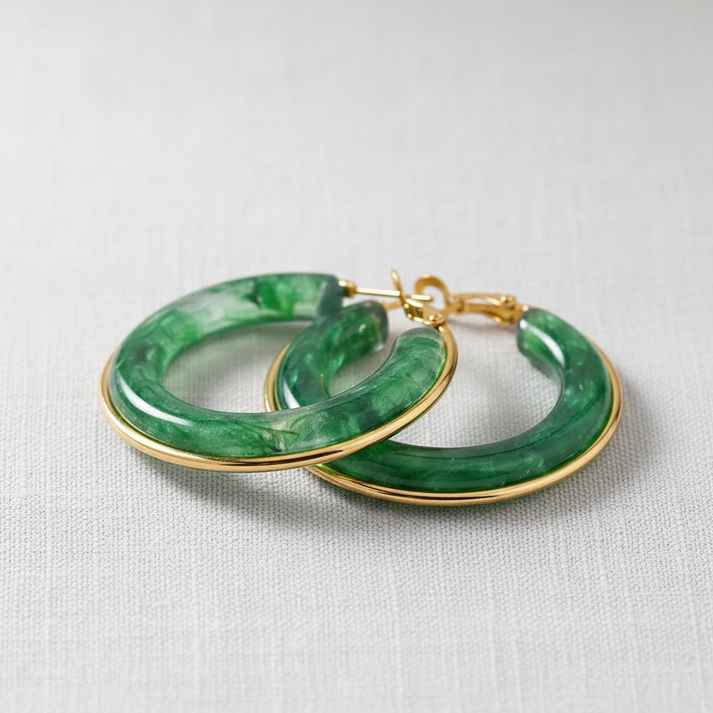 Vintage Resin Hoop Earrings