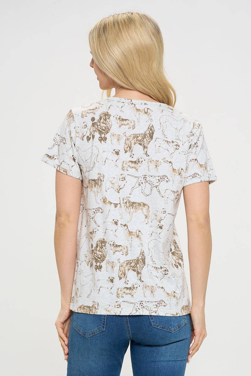 MULTI DOG PRINT T-SHIRT