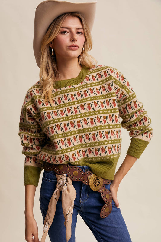 Jacquard Knit Sweater
