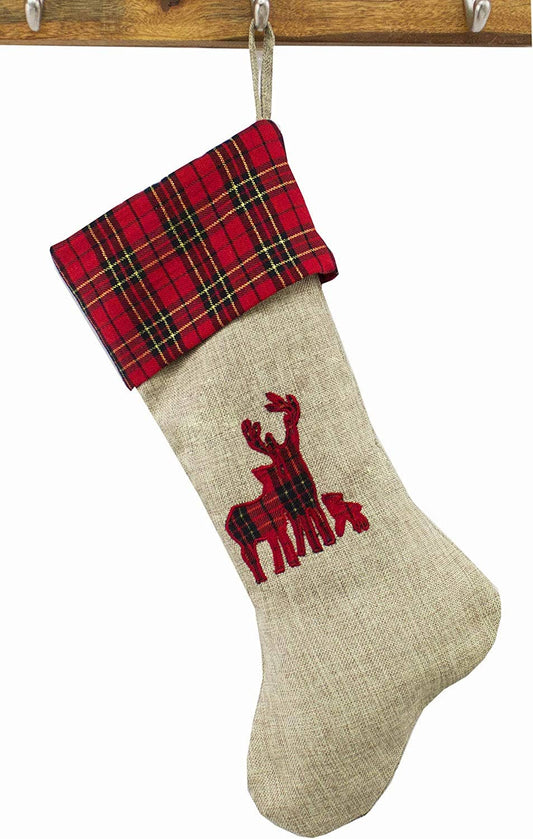 Tartan Plaid Ruffle Cuff Holiday Stocking