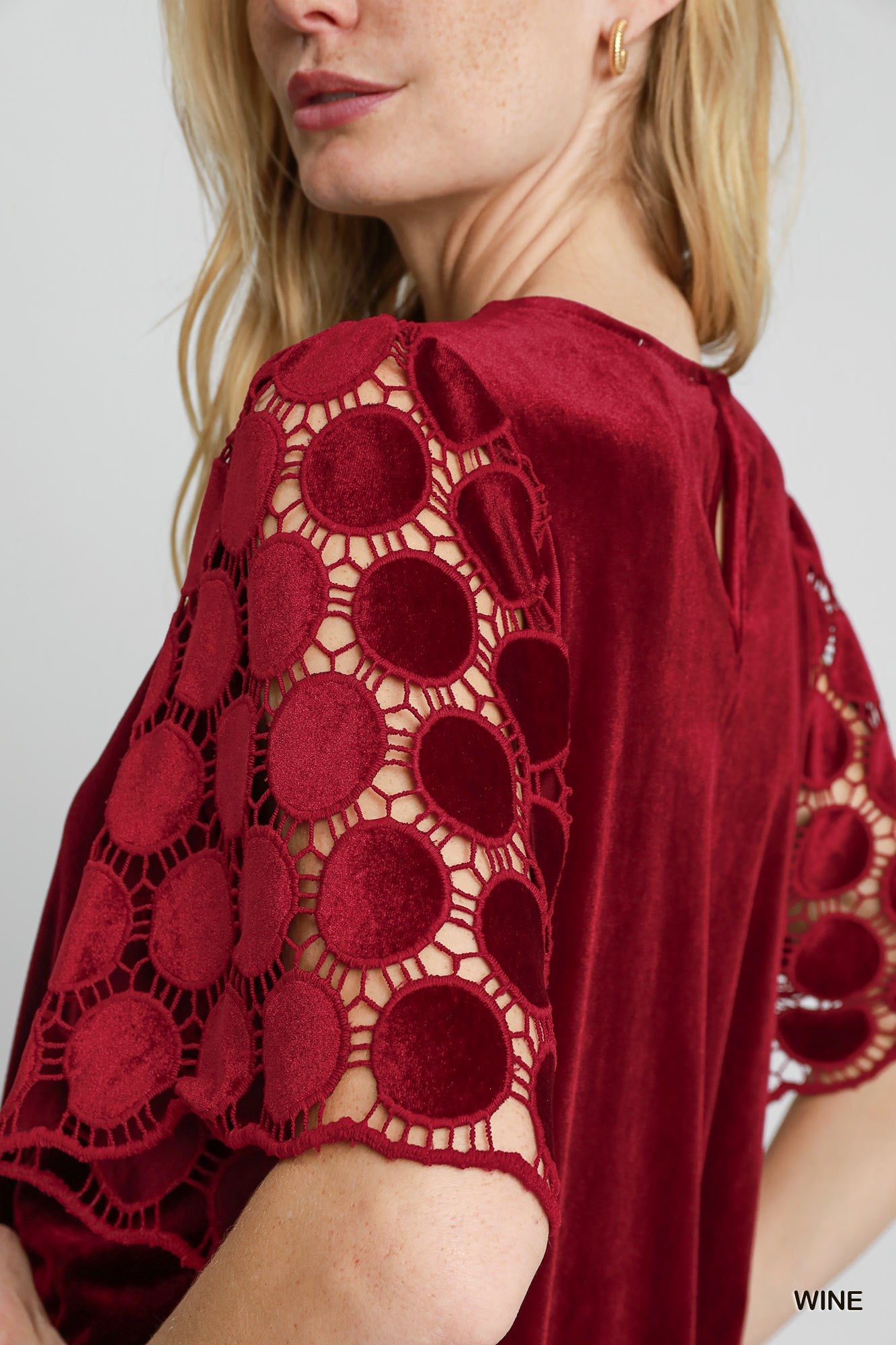 Velvet Flutter Sleeve Top