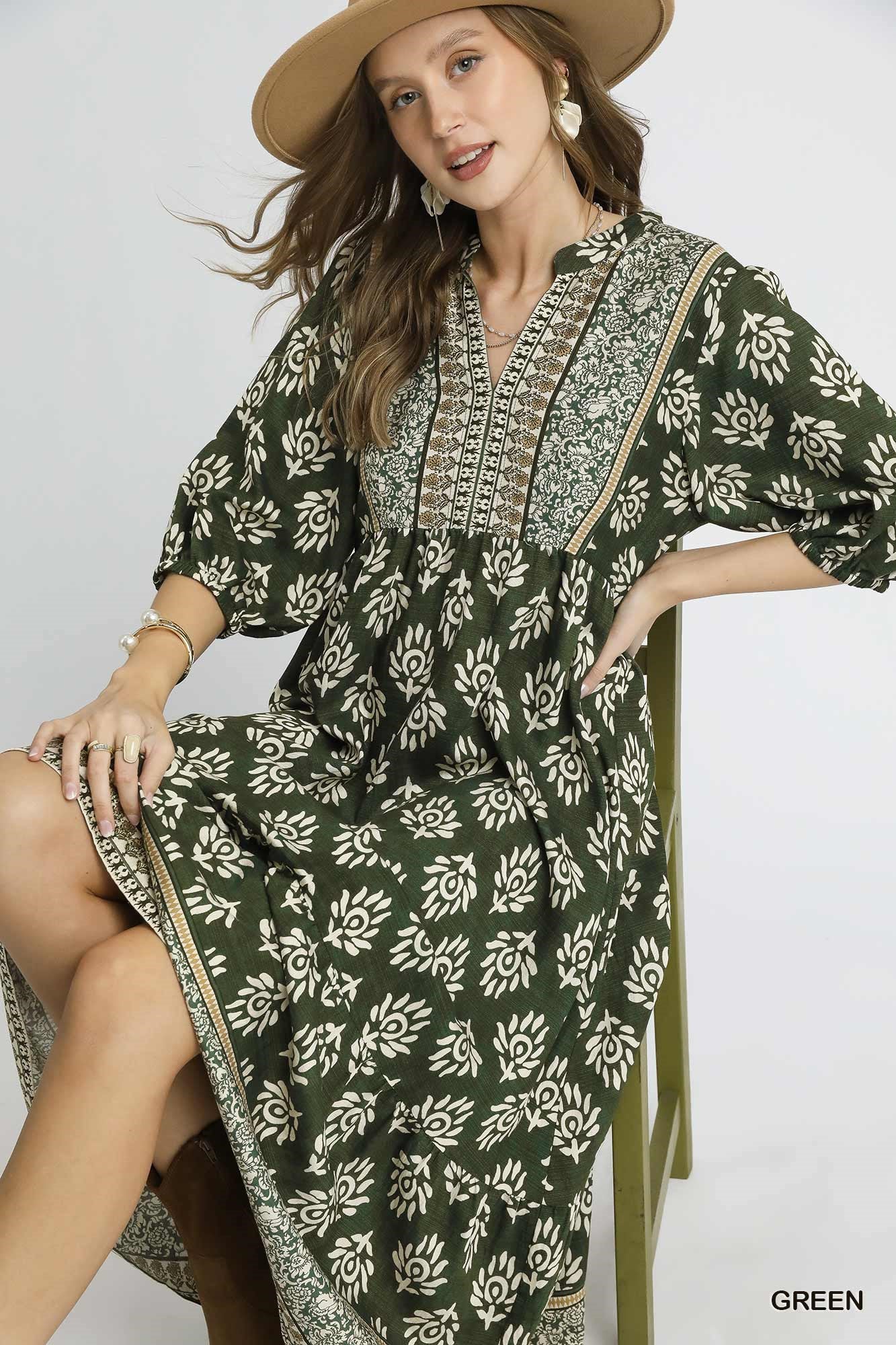 Abstract Border Dress