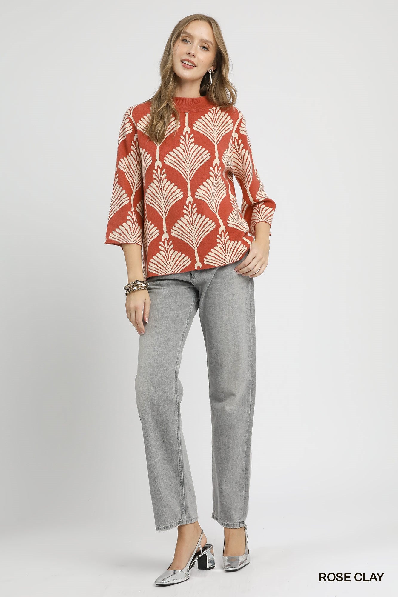 Abstract Print Pullover Sweater