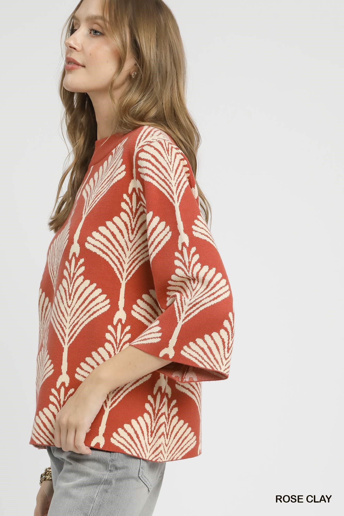 Abstract Print Pullover Sweater