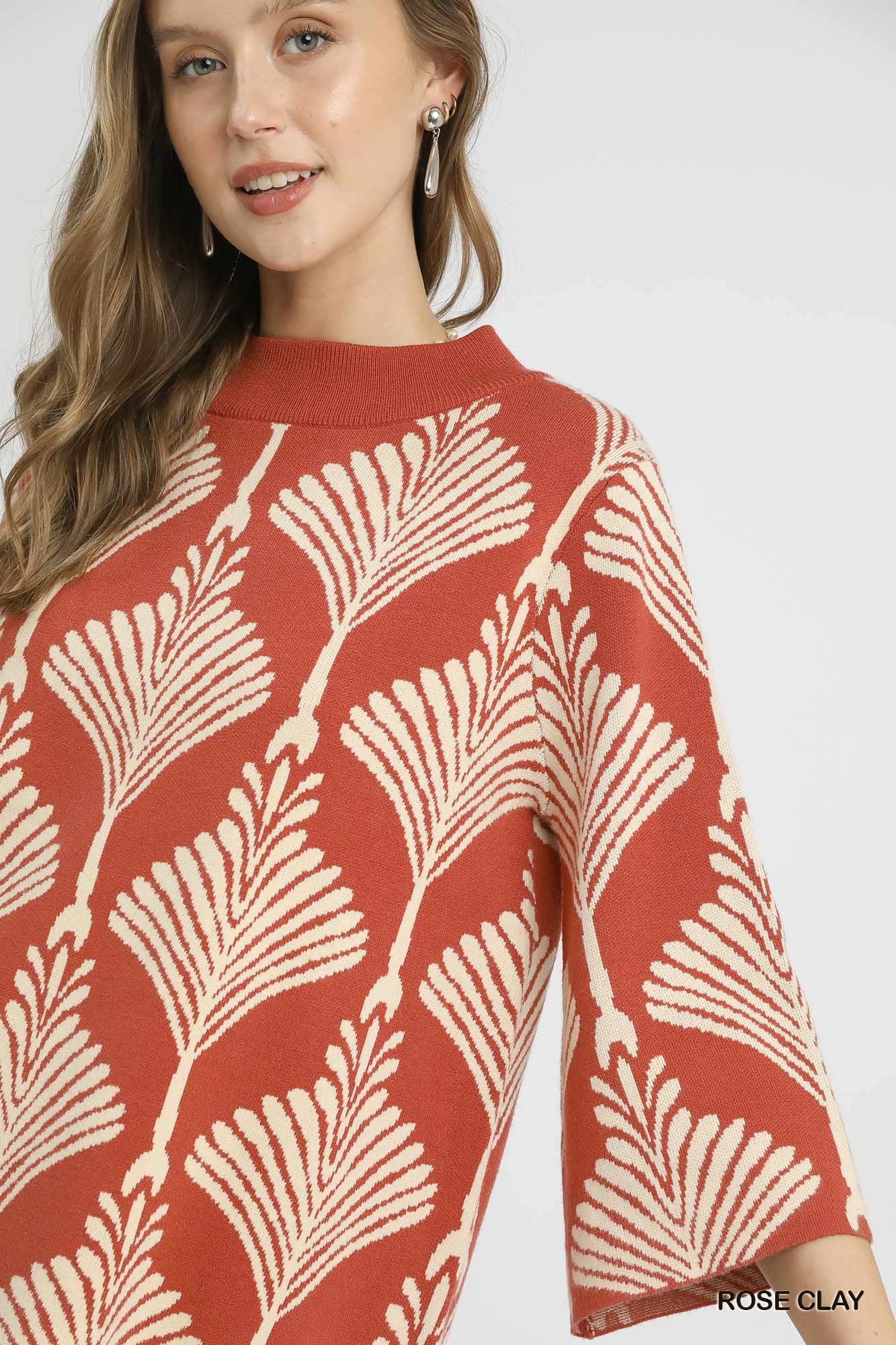 Abstract Print Pullover Sweater