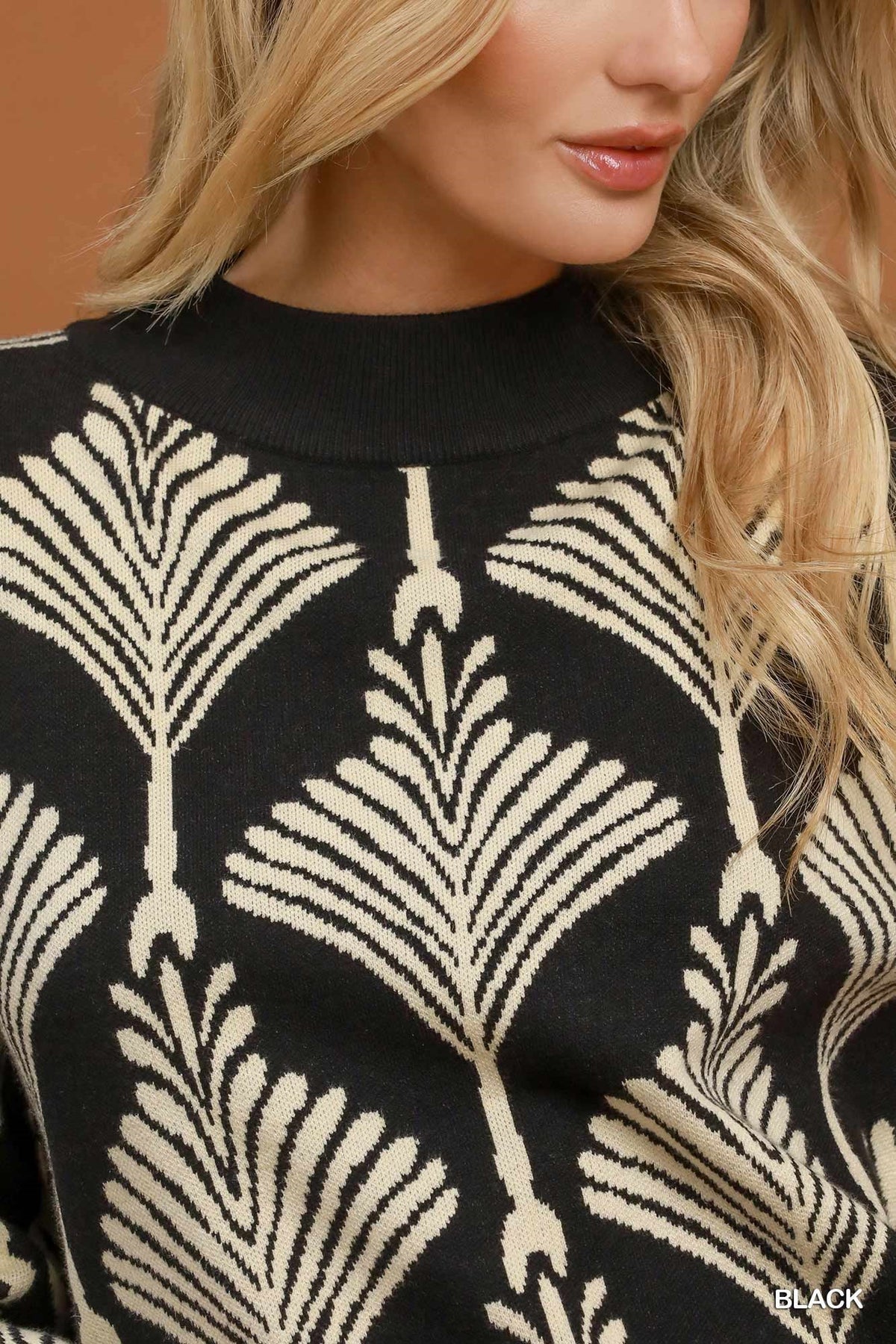 Abstract Print Pullover Sweater