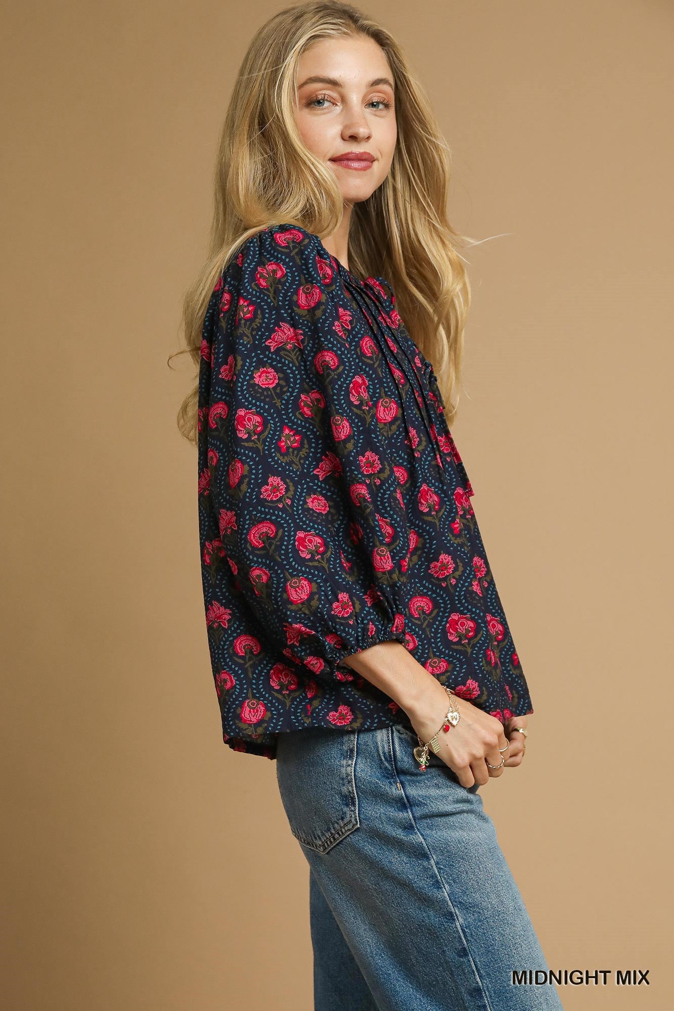 Mixed Floral Print Blouse