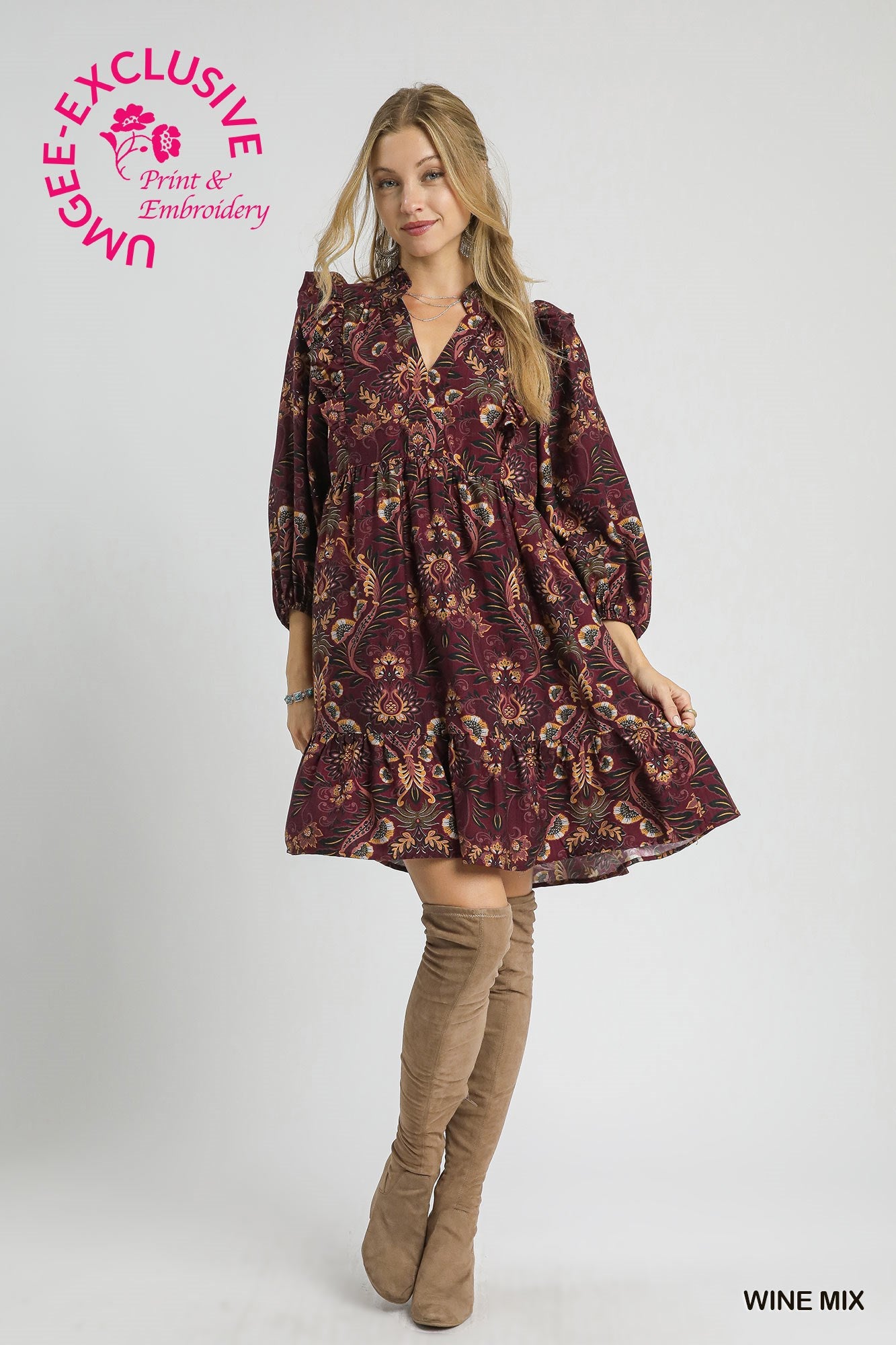 Fall Floral A-line Dress