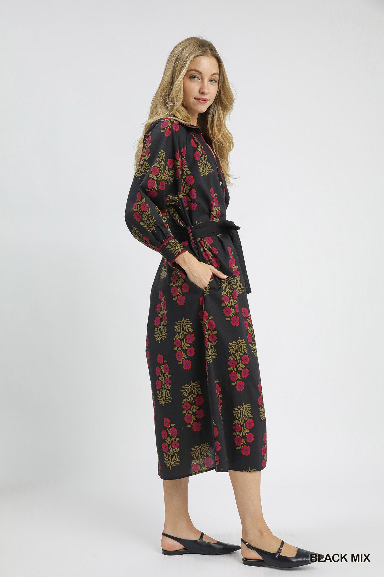 Balloon Sleeve Maxi Dress