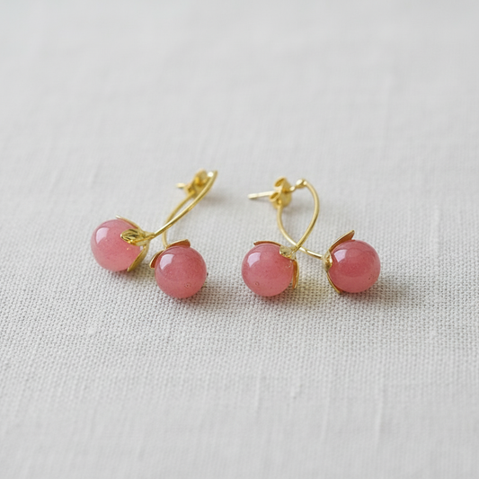 Pink Tomato Drop Earrings