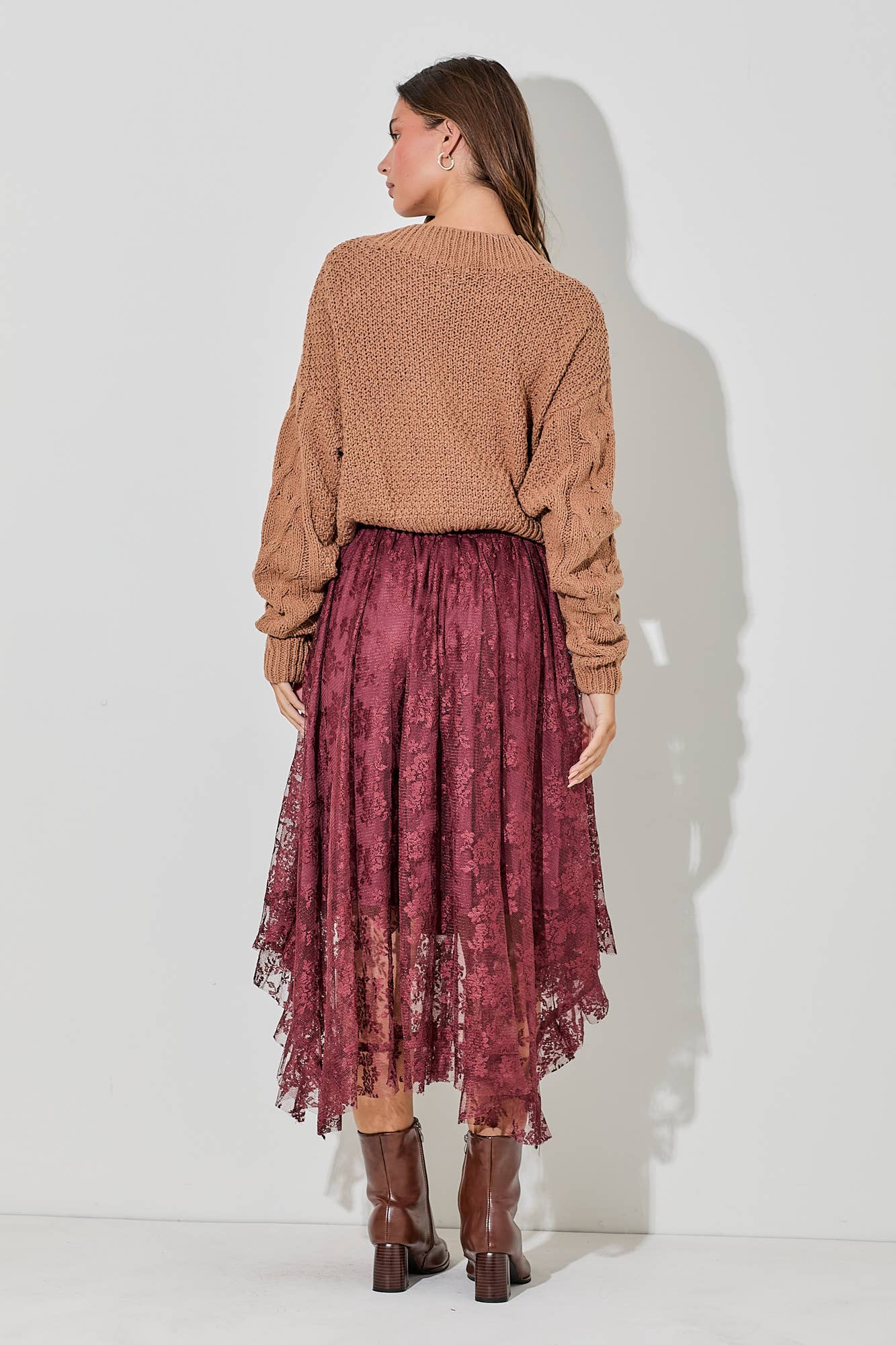 TEXTURED MIDI SKIRT