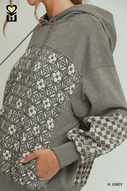Jacquard Mixed Hoodie
