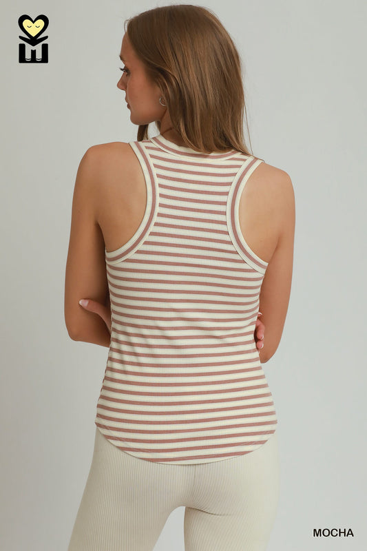 Multi Stripe Racerback Tank