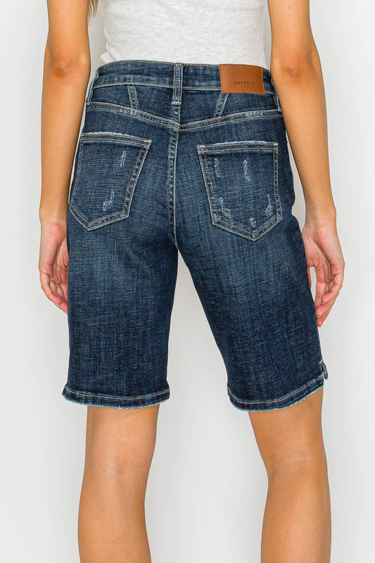 HIGH RISE BERMUDA JEAN SHORTS