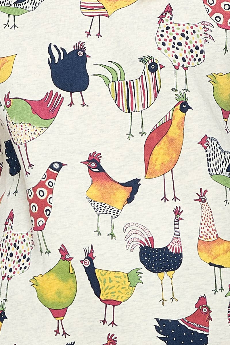 COLORFUL ROOSTER PRINT SWEATSHIRT