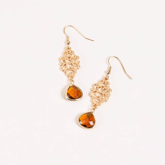 Esme Colorado Glass Bead Filigree Drop Earring