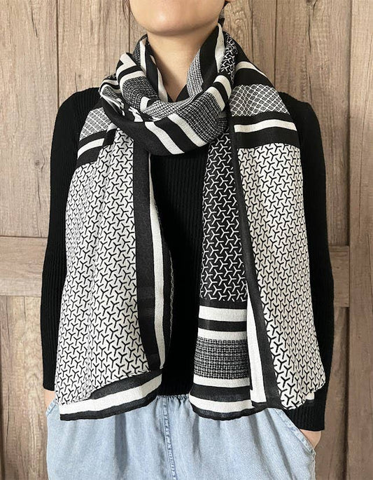 Geometric Pattern Wrap Scarf