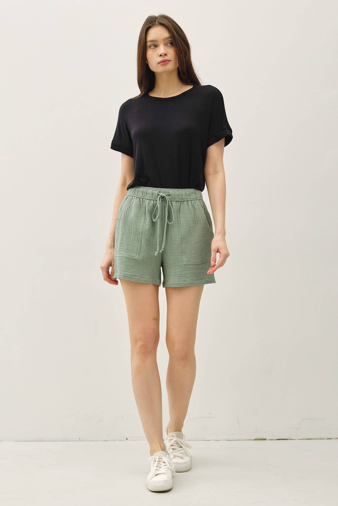 CLASSIC CUT COTTON GAUZE SHORTS