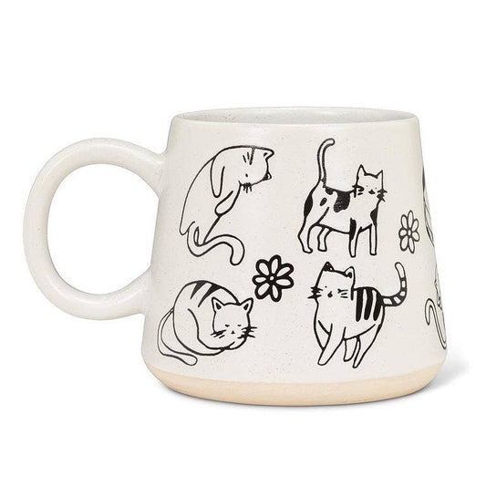 Oversized Mug with Cats-4"H(17oz)