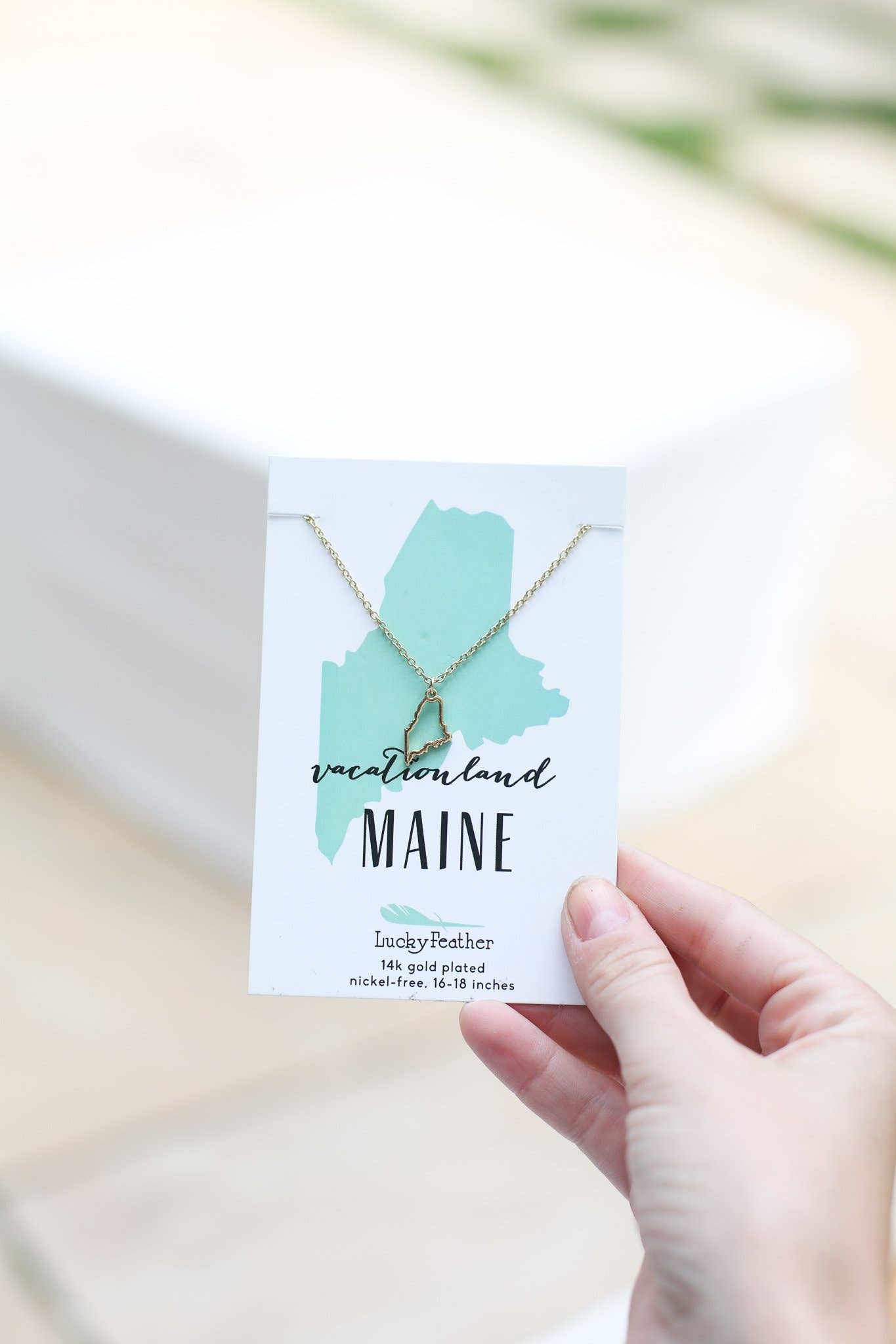 State Necklace - Gold - MAINE
