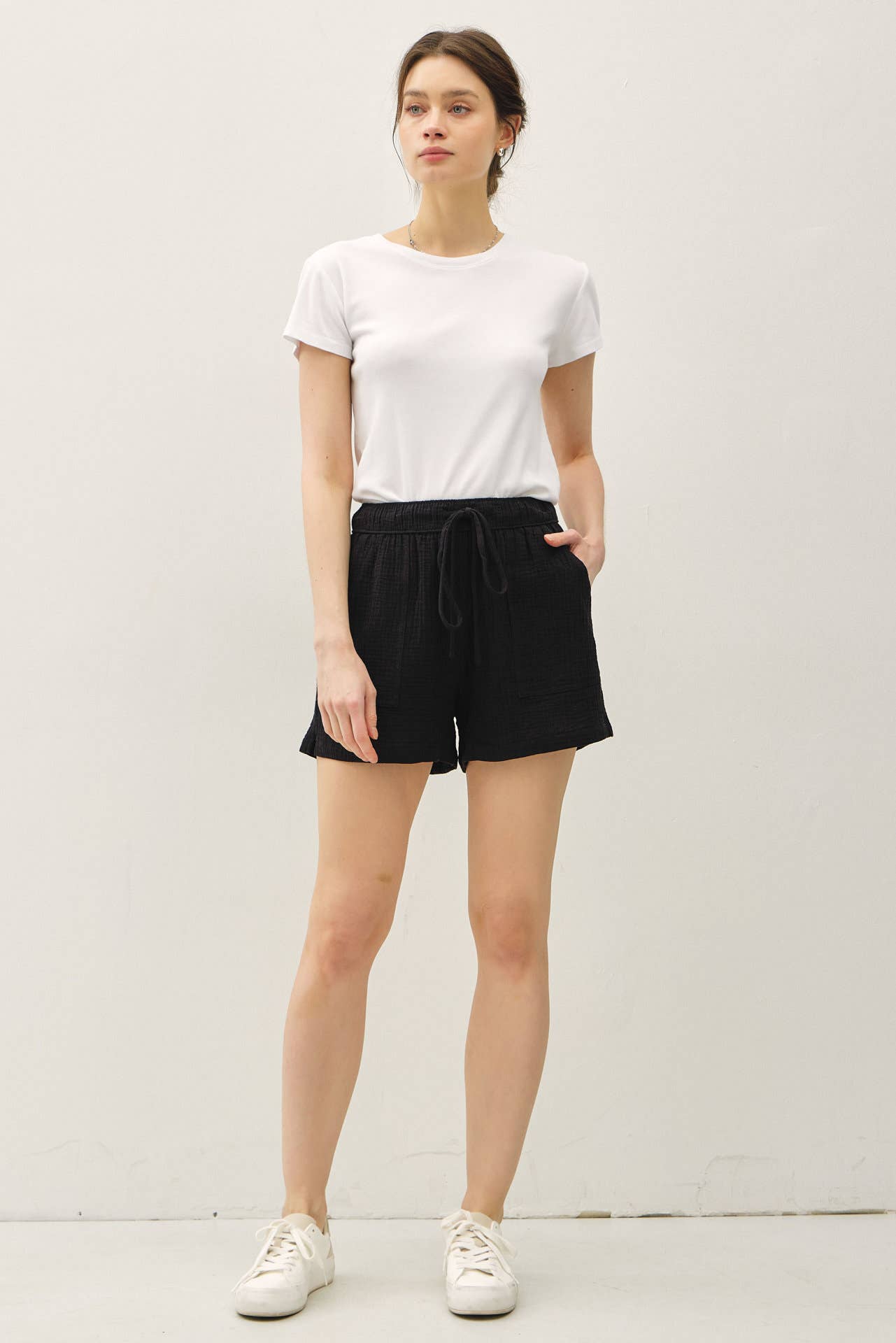CLASSIC CUT COTTON GAUZE SHORTS