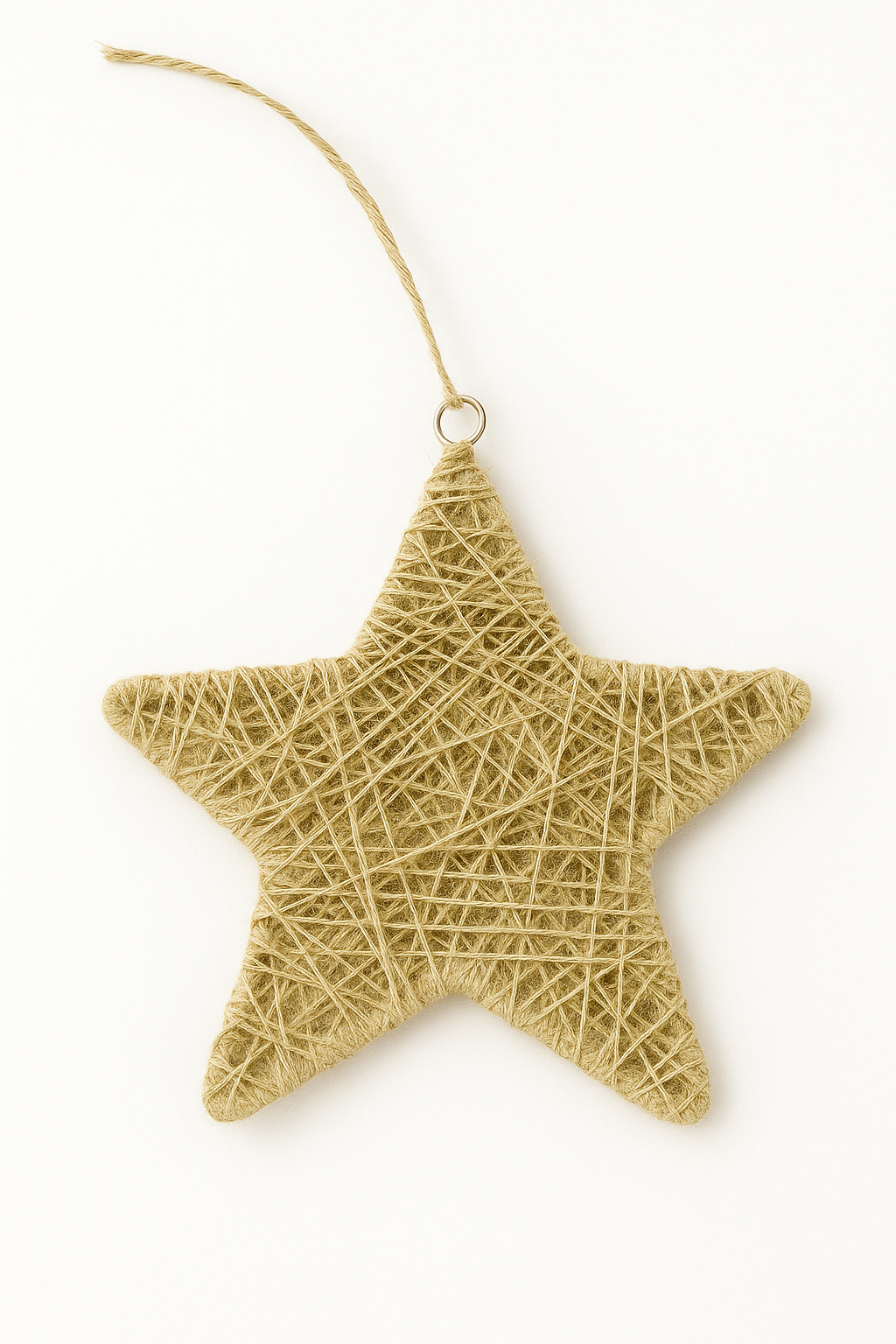 Natural Burlap Twine 6" Star Ornament