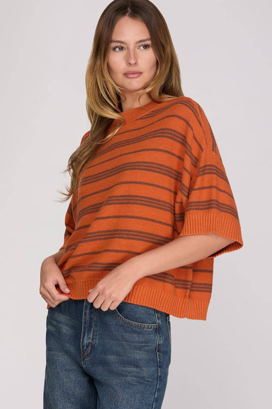 Striped Knit Sweater Top