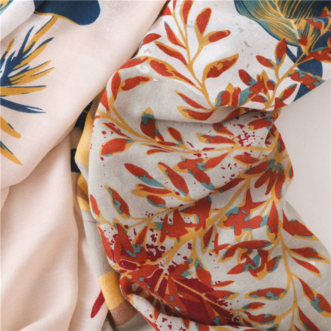 Floral Plant Pattern Summer Scarf