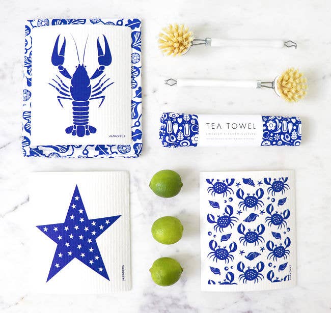 Swedish Dishcloth - Crayfish - Blue