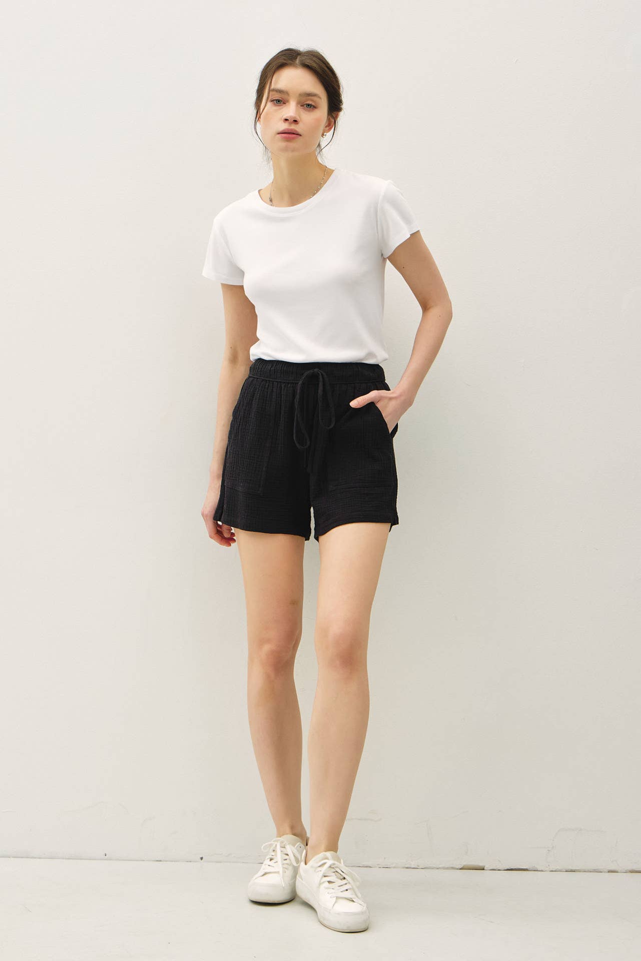 CLASSIC CUT COTTON GAUZE SHORTS