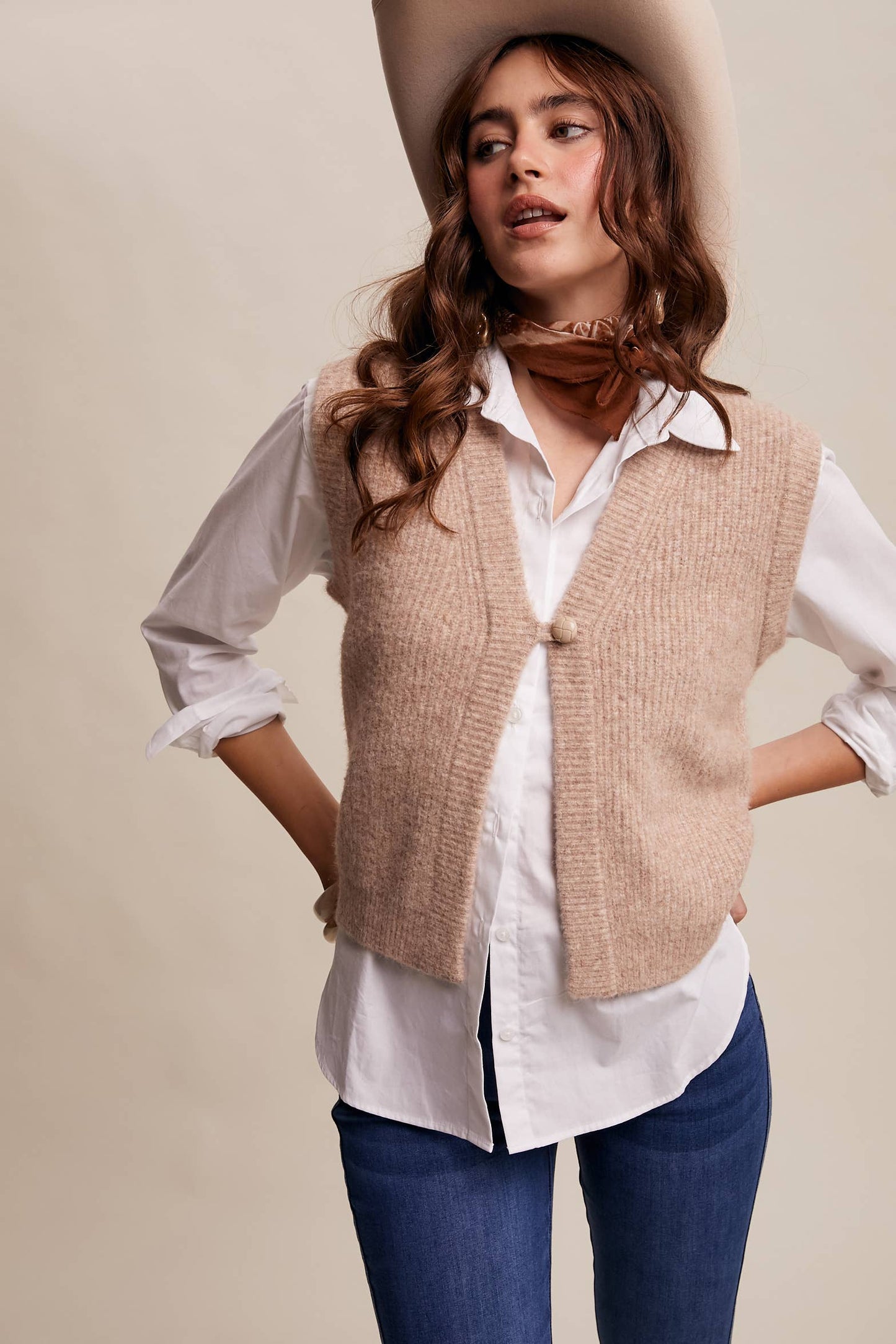 Cozy Knit Button Vest