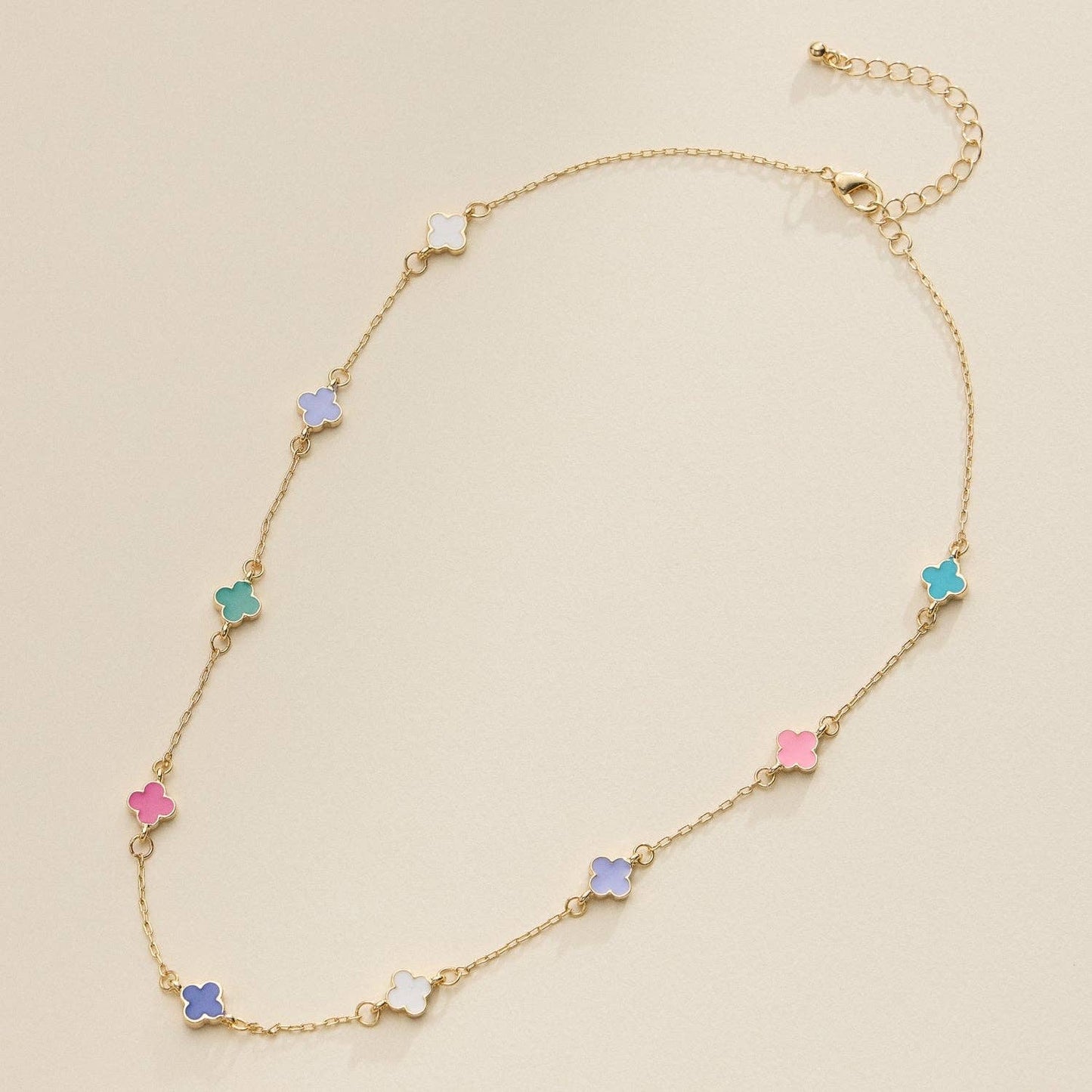 Enamel Clover Chain Necklace