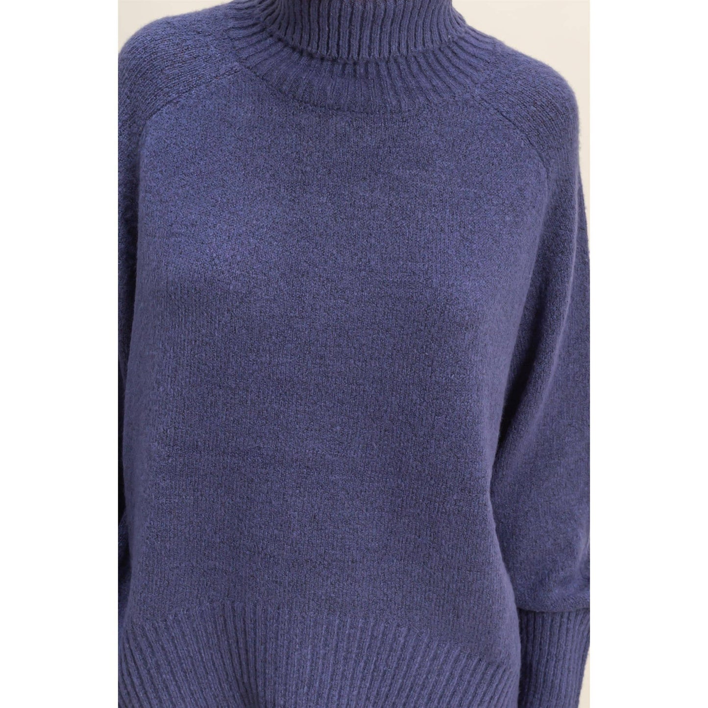 Oversized High Low Turtleneck Sweater