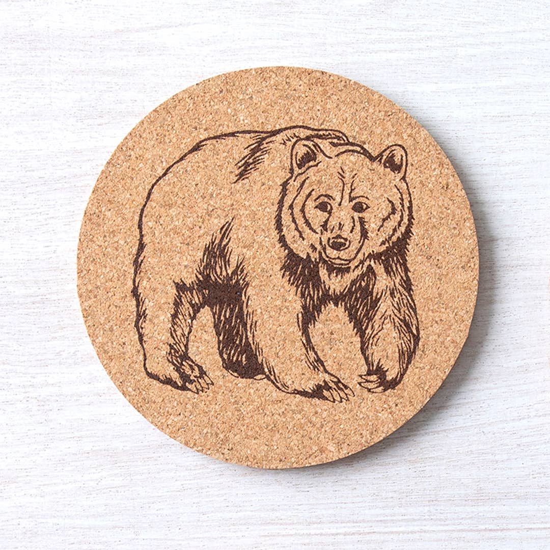 Bear Cork Coaster