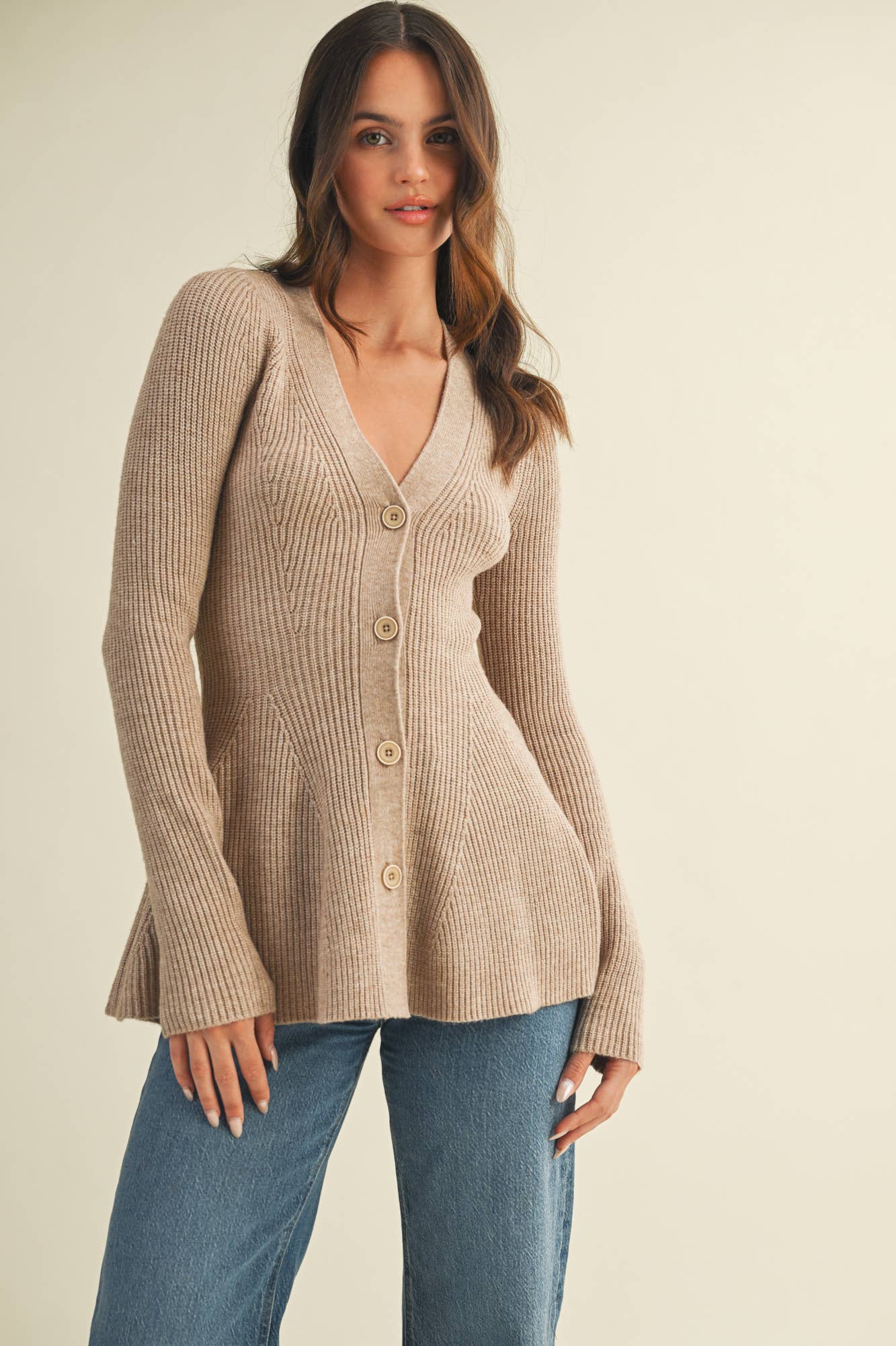 V NECK HOURGLASS SWEATER CARDIGAN